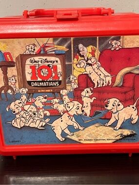 Disney 101 Dalmatians Red and Blue Plastic Lunchbox